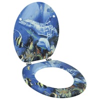 WC Toilet Seat MDF Lid Dolphins vidaXL