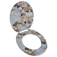 Toilet Seats with Hard Close Lids MDF Pebbles vidaXL