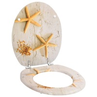WC Toilet Seat MDF Lid Starfish vidaXL