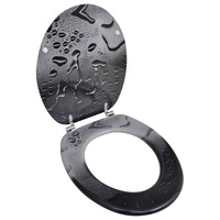 Toilet Seats with Hard Close Lids MDF Water vidaXL