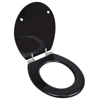 Toilet Seats with Soft Close Lids MDF Black vidaXL