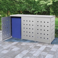 Triple Wheelie Bin Shed 240 L Stainless Steel vidaXL