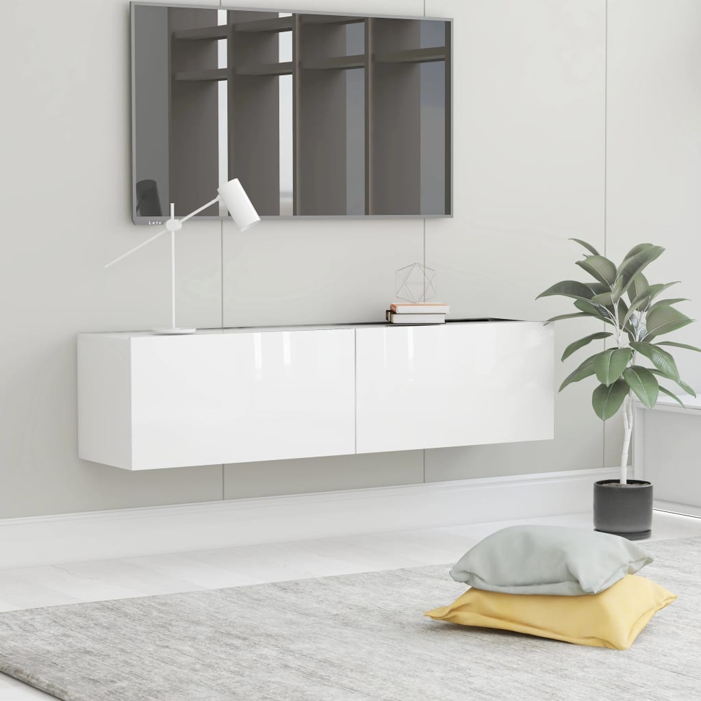 TV Cabinet High Gloss White 120x30x30 cm Engineered Wood vidaXL