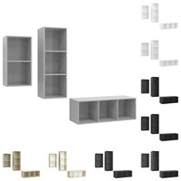 TV Cabinet Set 3 Piece Chipboard Stand Rack Furniture Multi Colours vidaXL