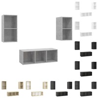 TV Cabinet Set 3 Piece Chipboard Stand Rack Furniture Multi Colours vidaXL