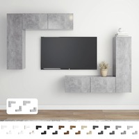 TV Cabinet Set 4 Piece Engineered Wood TV Stand Multi Colours/Sizes vidaXL
