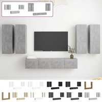 TV Cabinet Set 6 Piece Engineered Wood TV Stand Multi Colours/Sizes vidaXL