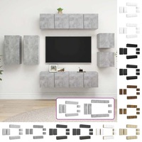 TV Cabinet Set 8 Piece Engineered Wood TV Stand Multi Colours/Sizes vidaXL