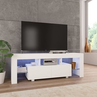 TV Cabinet with LED Lights High Gloss White 130x35x45 cm vidaXL