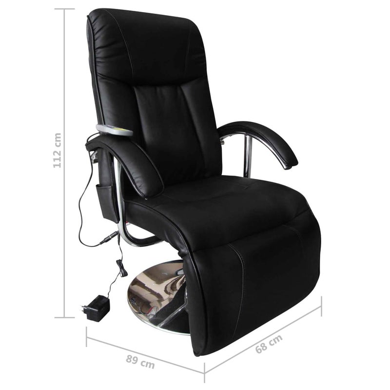 Tv Massage Chair Black Faux Leather, Black Faux Leather Massage Chair