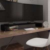 TV Stand/Monitor Riser Glass Black 120x30x13 cm vidaXL