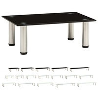 TV Stand Transparent Tempered Glass Entertainment Furniture Multi Sizes vidaXL