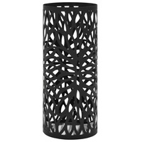 Umbrella Stand Leaves Steel Black vidaXL