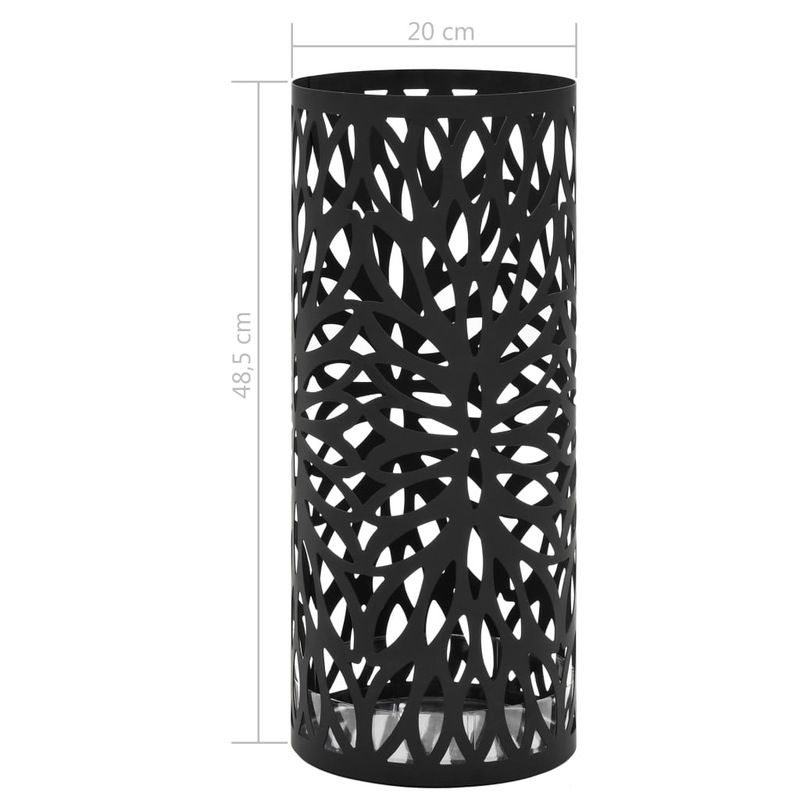 Buy Umbrella Stand Leaves Steel Black vidaXL MyDeal