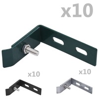 Wall Corner Connector 10 Sets Elbow Accessory Steel Anthracite/Silver vidaXL