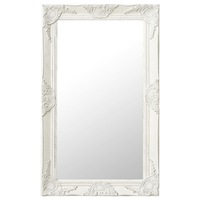 Wall Mirror Baroque Style 50x80 cm White vidaXL