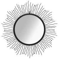 Wall Mirror Sunburst 80 cm Black vidaXL