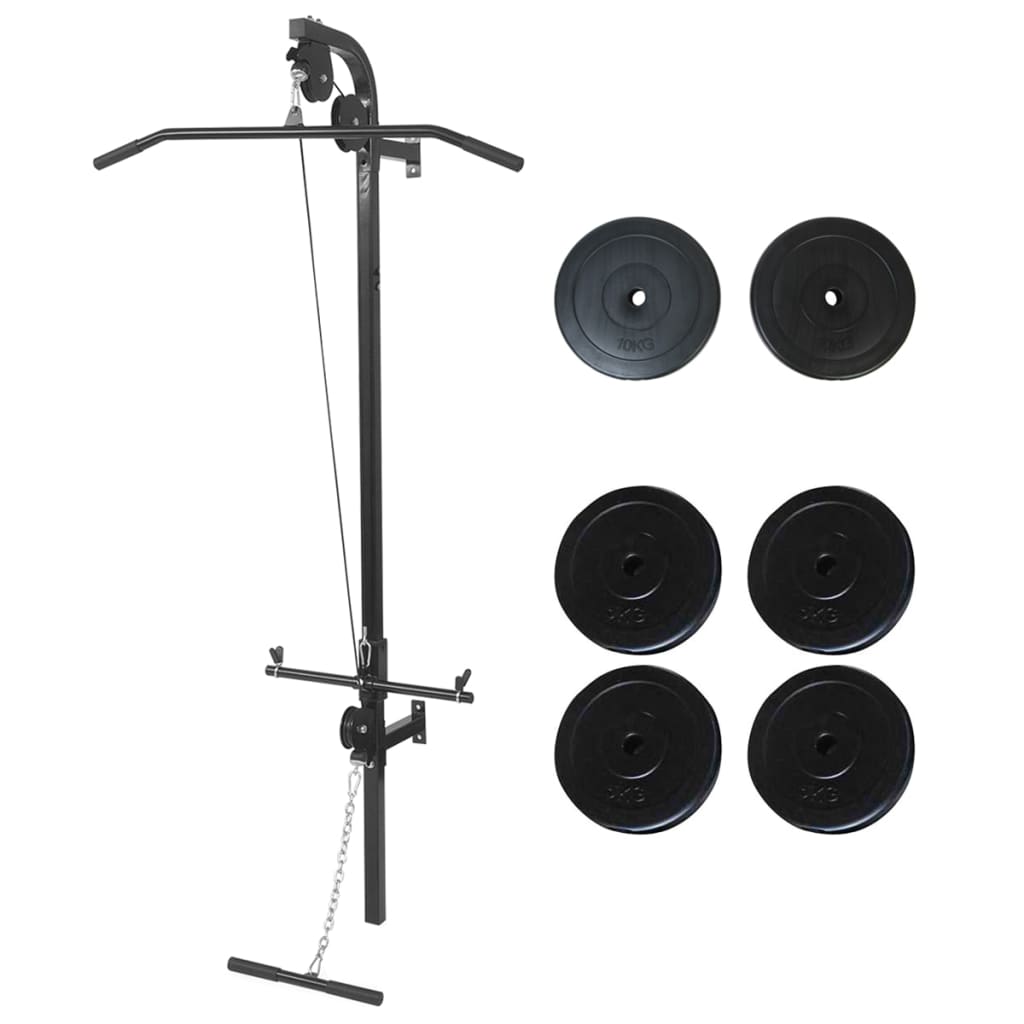 Wall-mounted Power Tower with Weight Plates 40 kg vidaXL