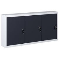 Wall Mounted Tool Cabinet Industrial Style Metal Grey and Black vidaXL