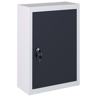 Wall Mounted Tool Cabinet Industrial Style Metal Grey and Black vidaXL
