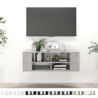 Wall-Mounted TV Cabinet Entertainment Stand Storage Engineered Wood vidaXL