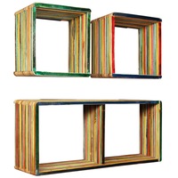 Wall Shelf Set 3 pcs Multicolour Solid Reclaimed Teak vidaXL