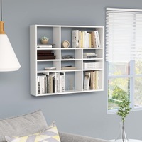 Wall Shelf White 90x16x78 cm Engineered Wood vidaXL