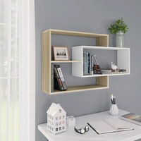 Wall Shelves White and Sonoma Oak 104x20x58.5 cm Engineered Wood vidaXL