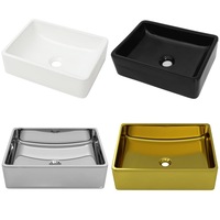 Wash Basin Ceramic Rectangular Countertop Bathroom Sink Multi Colours vidaXL