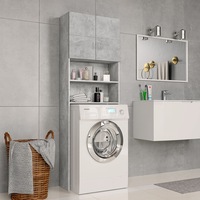 Washing Machine Cabinet Concrete Grey 64x25.5x190 cm Engineered Wood vidaXL