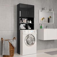 Washing Machine Cabinet High Gloss Black 64x25.5x190 cm vidaXL