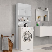 Washing Machine Cabinet High Gloss White 64x25.5x190 cm vidaXL