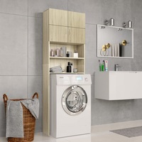 Washing Machine Cabinet Sonoma Oak 64x25.5x190 cm Engineered Wood vidaXL