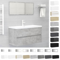 Bathroom Furniture Set Cabinet Mirror Storage Toilet Organiser 2 Piece vidaXL