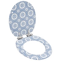 WC Toilet Seat with Soft Close Lid MDF Porcelain Design vidaXL