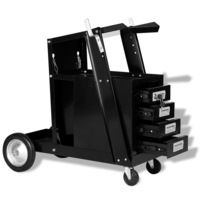 Welding Cart with 4 Drawers Black vidaXL