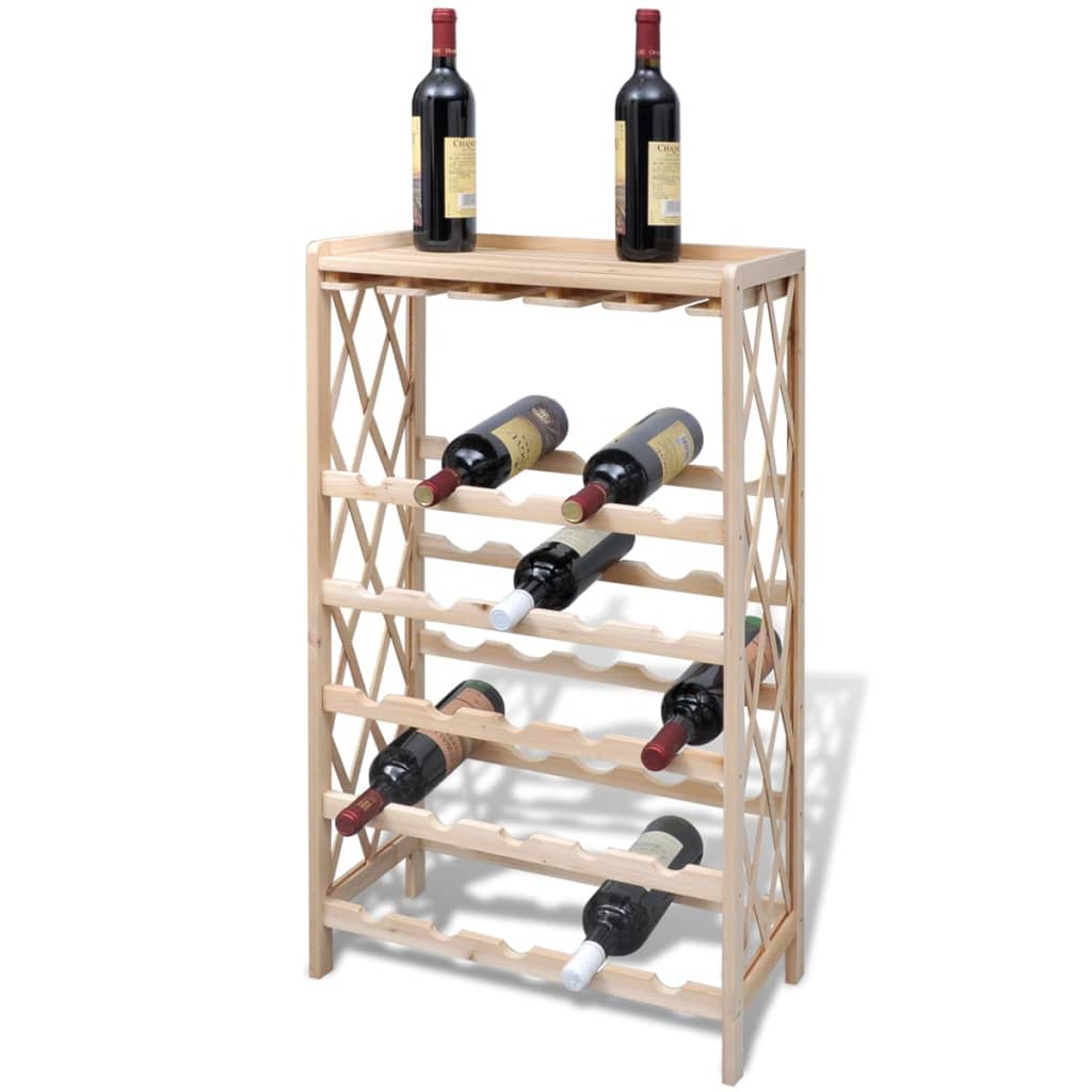 Wine Rack for 25 Bottles Solid Fir Wood vidaXL