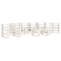 7 Piece Garden Pallet Lounge Set Wood White vidaXL