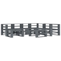 8 Piece Garden Pallet Lounge Set Wood Grey vidaXL