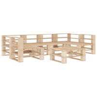 7 Piece Garden Lounge Set Pallets Wood vidaXL