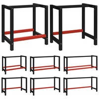 Work Bench Frame Working Table Black and Red Multi Sizes 1/2x Bars vidaXL