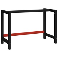 Work Bench Frame Metal 120x57x79 cm Black and Red vidaXL
