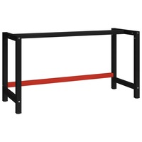 Work Bench Frame Metal 150x57x79 cm Black and Red vidaXL