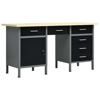 Workbench Black 160x60x85 cm Steel vidaXL