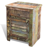 End Table with 1 Drawer 1 Door Reclaimed Wood vidaXL