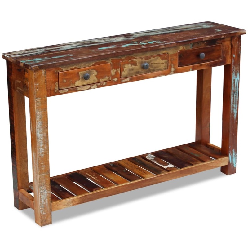 Console Table Solid Reclaimed Wood 120x30x76 cm - MyDeal
