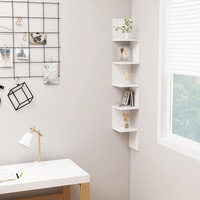 Wall Corner Shelf White 20x20x127.5 cm Engineered Wood vidaXL