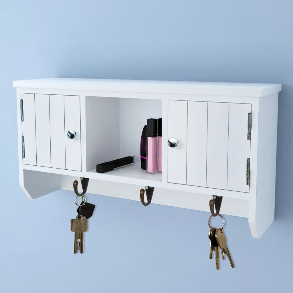 Wall Cabinet for Keys and Jewellery with Doors and Hooks vidaXL