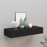 Wall-mounted Drawer Shelf Black 60x23.5x10cm MDF vidaXL