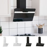 Wall Range Hood Kitchen Cooker Hood Steel and Tempered Glass Black vidaXL